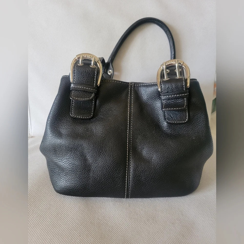 TIGNANELLO BLACK LEATHER SHOULDER STYLE HANDBAG‎